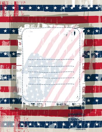 usa background with one decorative labelのイラスト素材