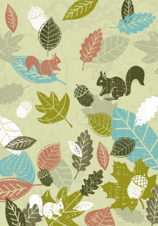 background of hand draw leafs, vector illustrationのイラスト素材