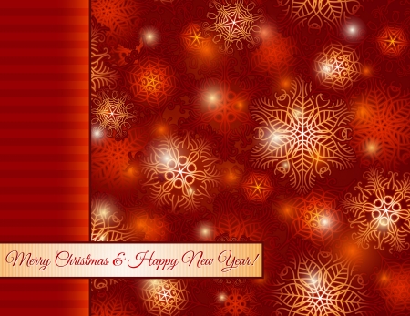 christmas red background with snowflakes,  vector illustrationEPS10  Contains transparent objectsのイラスト素材