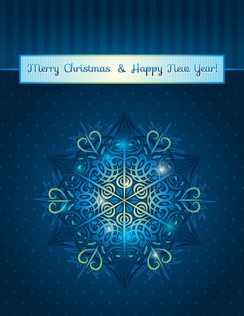 blue background with big snowflake and text,  vector illustrationのイラスト素材