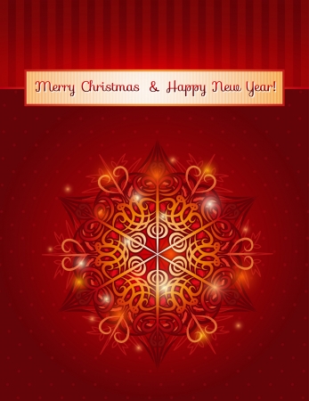 red background with big snowflake and text,  illustration Contains transparent objectsのイラスト素材