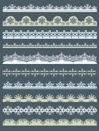 Set of Lace Paper  for christmas with snowflakesのイラスト素材