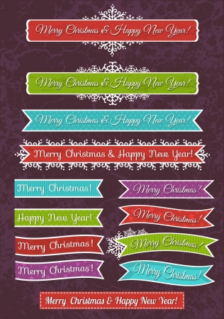 A set of Christmas design, vector illustrationのイラスト素材