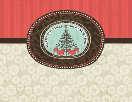 christmas background with snowflakes, squirrel and christmas tree, vector illustrationのイラスト素材