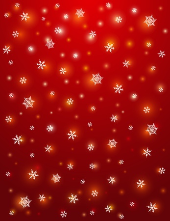 red background with snowflakes,  vector illustrationのイラスト素材