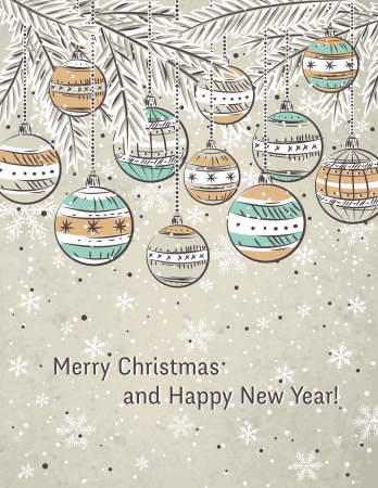 color background with christmas balls,  vector illustrationのイラスト素材