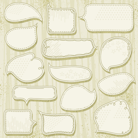 Set of special hand draw labels and bannersのイラスト素材