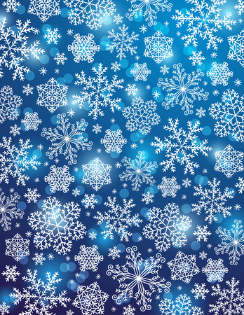 blue background with snowflakes, vector illustrationのイラスト素材