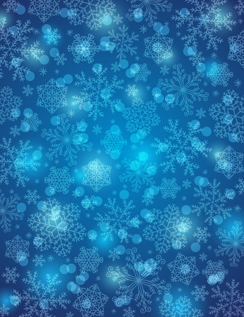 blue background with snowflakes, vector illustrationのイラスト素材