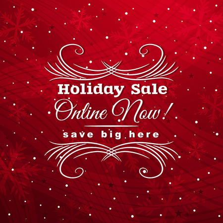 red christmas background with label for sale, vector illustrationのイラスト素材