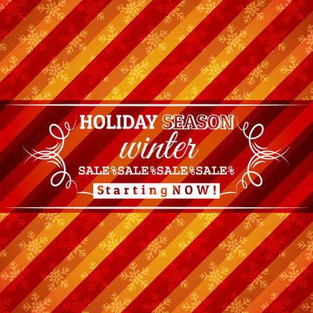 red christmas background and label with sale offer, vector illustrationのイラスト素材