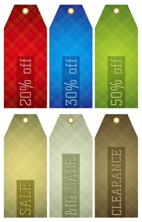 vintage color labels with sale offer, vector illustrationのイラスト素材