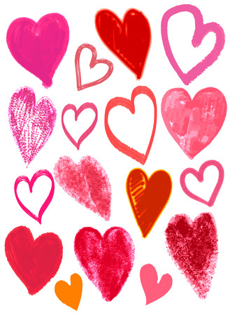 hand drawing valentines heart, vector illustrationのイラスト素材