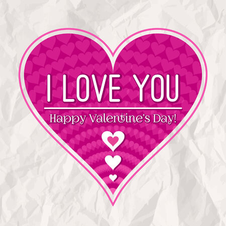 valentines day greeting card  with  heart,  vector illustrationのイラスト素材