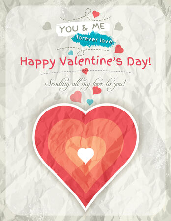 background with  valentine heart and wishes text,  vector illustrationのイラスト素材
