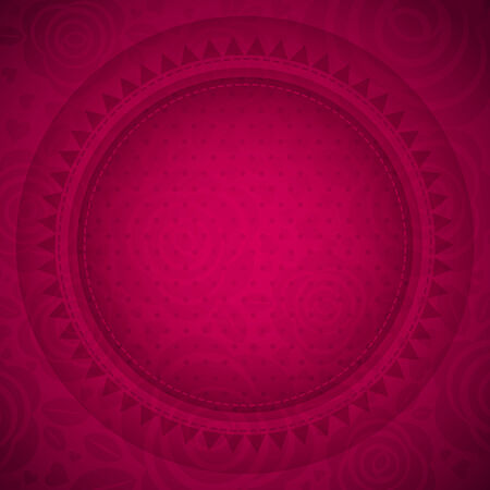 red greeting background with  hearts and flowers,  vector illustrationのイラスト素材