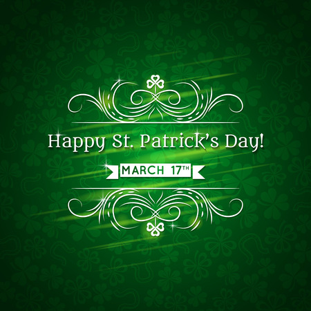 Card for St. Patrick's Day with text and many shamrocksのイラスト素材