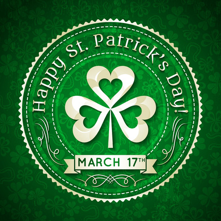 Card for St. Patrick's Day with text and shamrockのイラスト素材