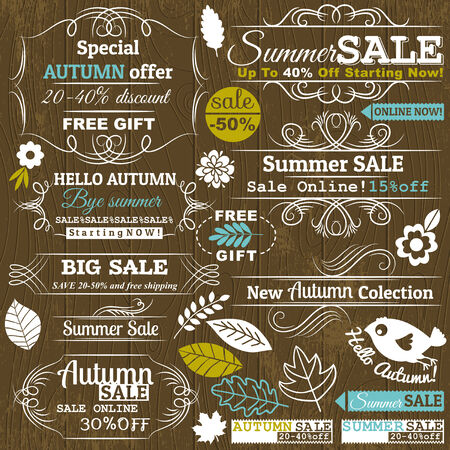 Set of special sale offer labels and banners, vectorのイラスト素材