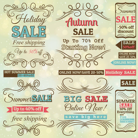 Set of special sale offer labels and banners , vectorのイラスト素材