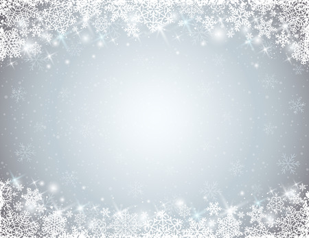 grey background with  frame of snowflakesのイラスト素材