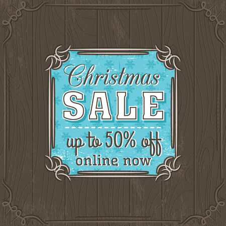 brown christmas background and  sale offer label, vectorのイラスト素材