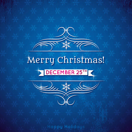 blue christmas background, vector illustrationのイラスト素材