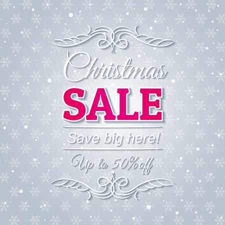 grey christmas background and sale offer, vectorのイラスト素材