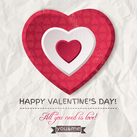 background with  red valentine heart and wishes text,  vectorのイラスト素材