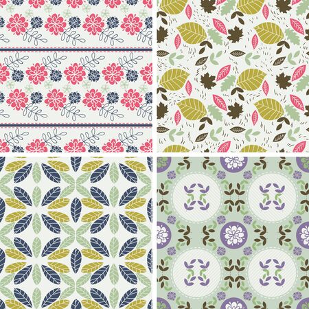 Floral Patterns and seamless backgrounds. のイラスト素材