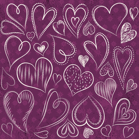 hand drawing valentines heartのイラスト素材