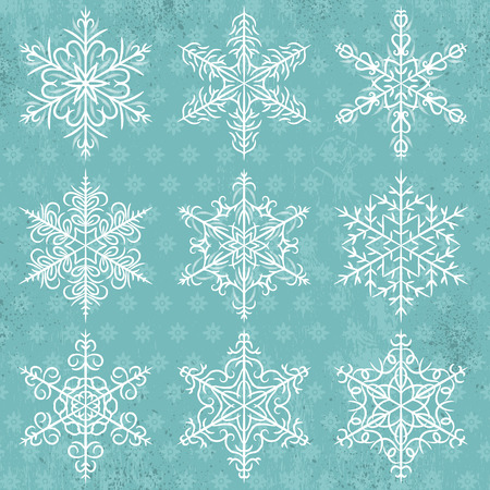 Blue  background with snowflakes, vector illustrationのイラスト素材