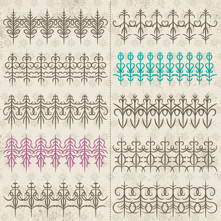 Calligraphy decorative borders, ornamental rules, dividers, vectorのイラスト素材