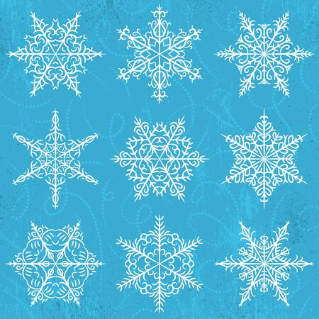 Blue  background with snowflakes, vector illustrationのイラスト素材