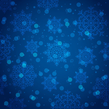 Blue background with snowflake and bokeh, vector illustrationのイラスト素材