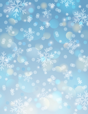 Blue background with snowflake and bokehのイラスト素材
