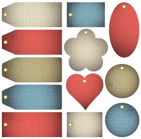 Set of special colour  bubble with knitwear texture, vector illustrationのイラスト素材