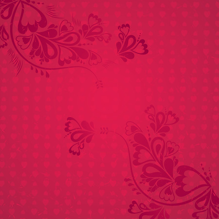 red background with  valentine hearts,  vector illustrationのイラスト素材