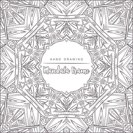 Vector mandala for coloring with floral decorative elements. Patterned Design Element, Coloring 
book. Vector illustration.のイラスト素材