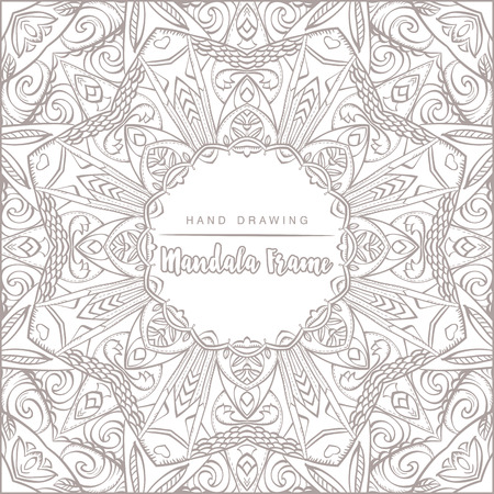 Vector mandala for coloring with floral decorative elements. Patterned Design Element, Coloring 
book. Vector illustration.のイラスト素材