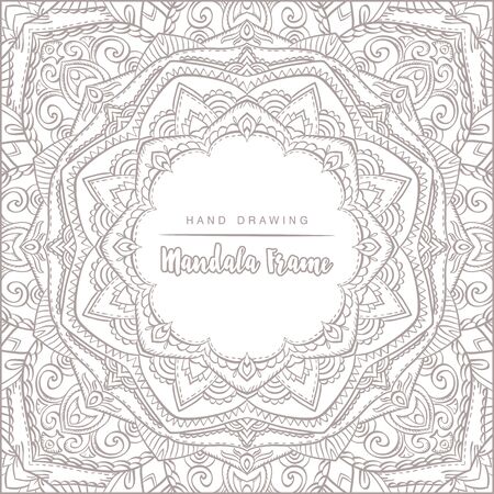 Vector mandala for coloring with floral decorative elements. Patterned Design Element, Coloring book. Vector illustration.のイラスト素材