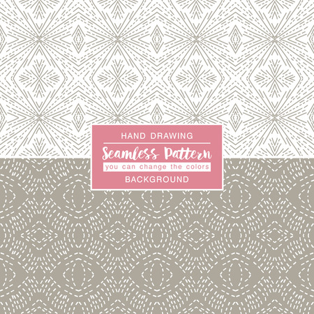 Grey backgrounds with seamless patterns. Ideal for printing onto fabric and paper or scrap booking. Vector illustrationのイラスト素材