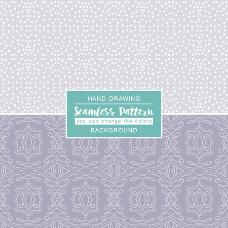 Grey backgrounds with seamless patterns. Ideal for printing onto fabric and paper or scrap booking. Vector illustrationのイラスト素材