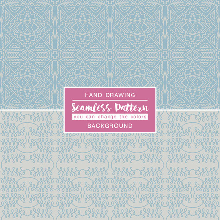 Grey backgrounds with seamless patterns. Ideal for printing onto fabric and paper or scrap booking. Vector illustrationのイラスト素材