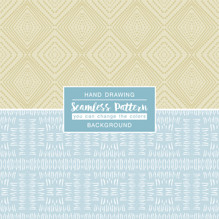 Color backgrounds with seamless patterns. Ideal for printing onto fabric and paper or scrap booking. Vector illustrationのイラスト素材