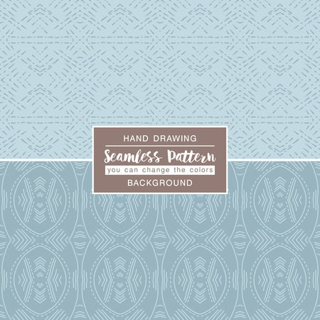 Grey backgrounds with seamless patterns. Ideal for printing onto 
fabric and paper or scrap booking. Vector illustrationのイラスト素材