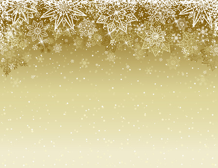 Beige christmas background with  snowflakes and stars,  vector illustrationのイラスト素材
