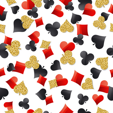 Casino gambling poker with red, black and golden symbols, vector illustration. Ideal for printing onto fabric and paper or scrap bookingのイラスト素材