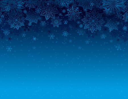 Blue Christmas background with snowflakes and stars, vector illustration.のイラスト素材