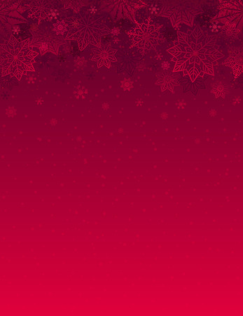 Red christmas background with snowflakes and stars, vector illustrationのイラスト素材